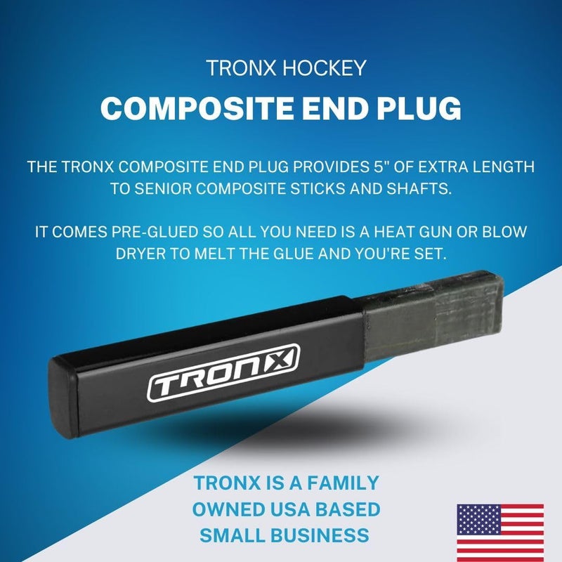 TronX Senior Adult Composite Standard Traditional Hockey Stick Extension End Plug - 5" - SR - Image 3